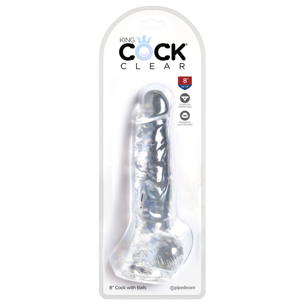 King Cock Clear 8&quot; Cock With Balls