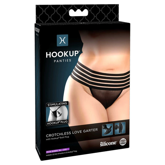 Hookup Panties Crotchless Love Garter Xl-Xxl