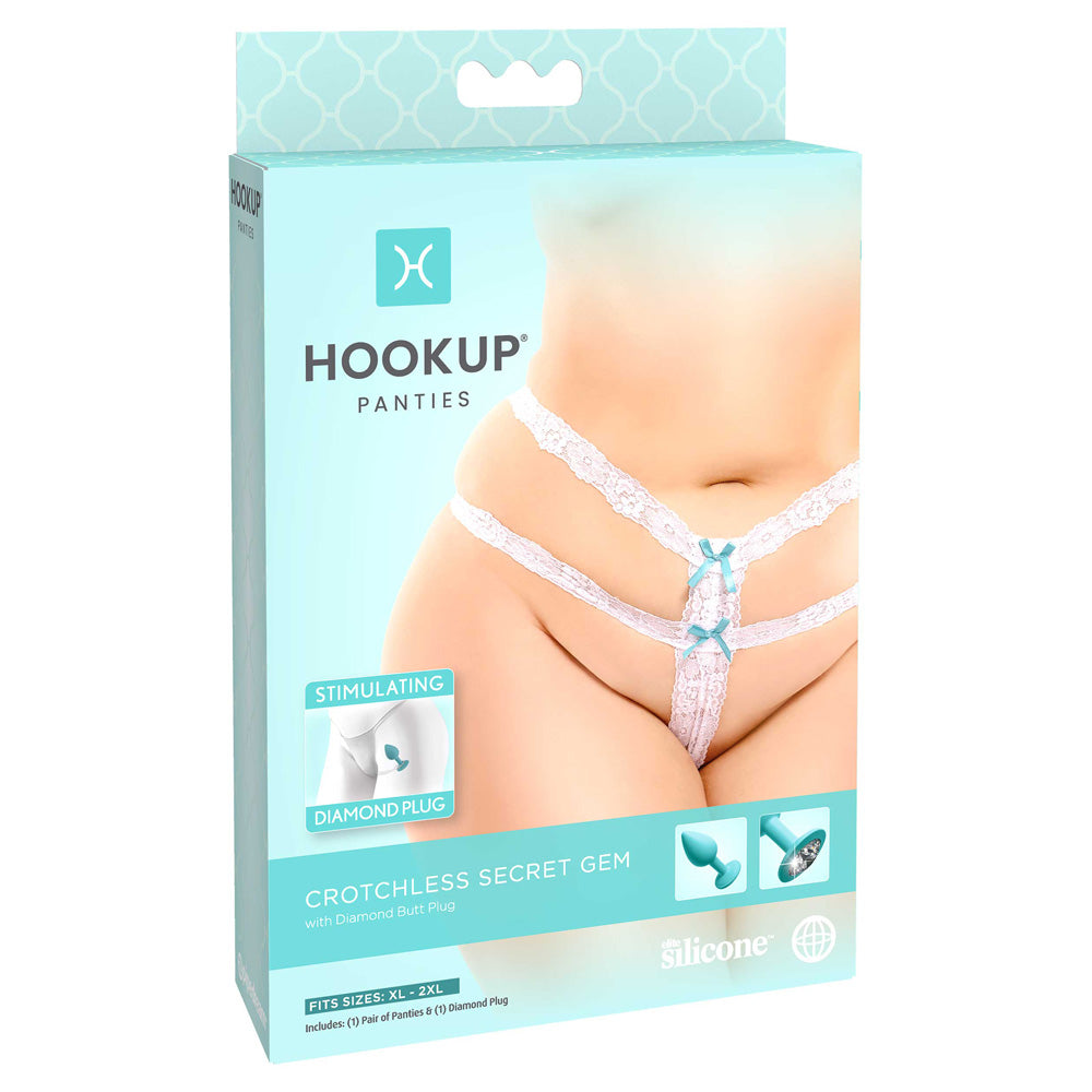 Hookup Panties Crotchless Secret Gem Xl-Xxl