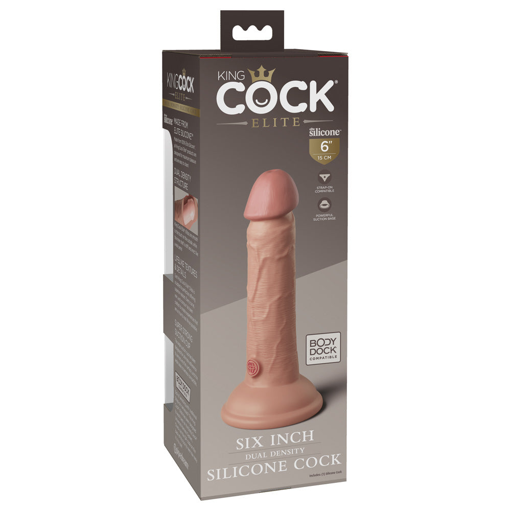 King Cock Elite 6&quot; Dual Density Silicone Cock Light