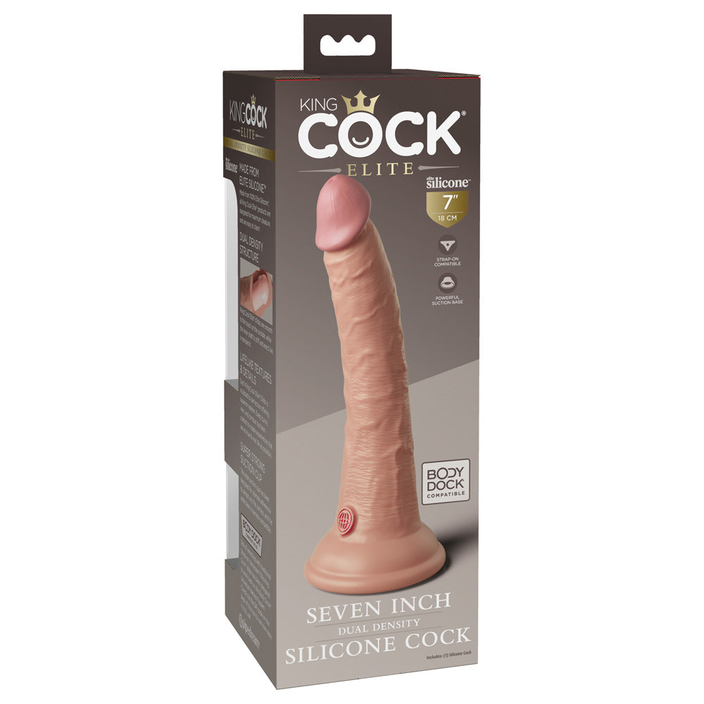 King Cock Elite 7&quot; Dual Density Silicone Cock Light