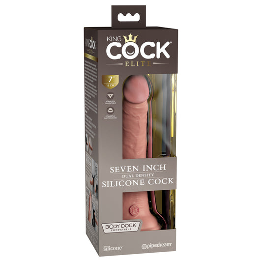 King Cock Elite 7&quot; Dual Density Silicone Cock Light