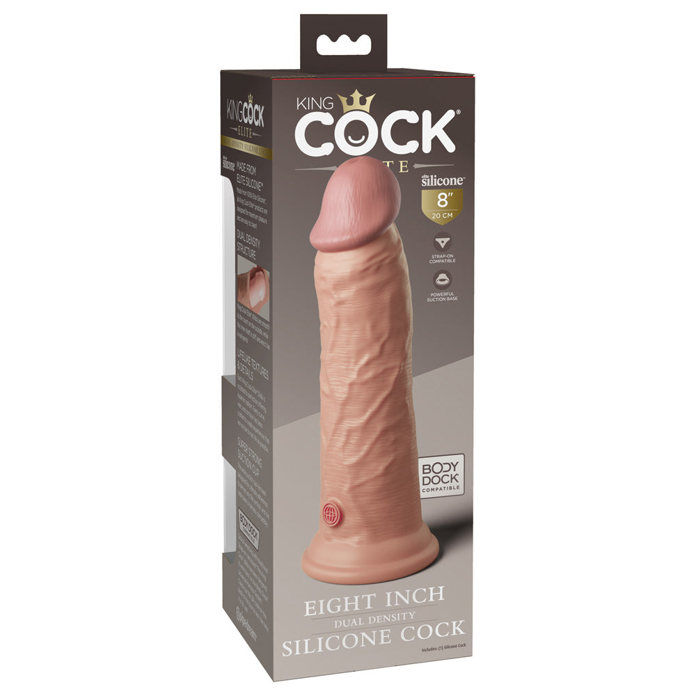 King Cock Elite 8&quot; Dual Density Silicone Cock Light