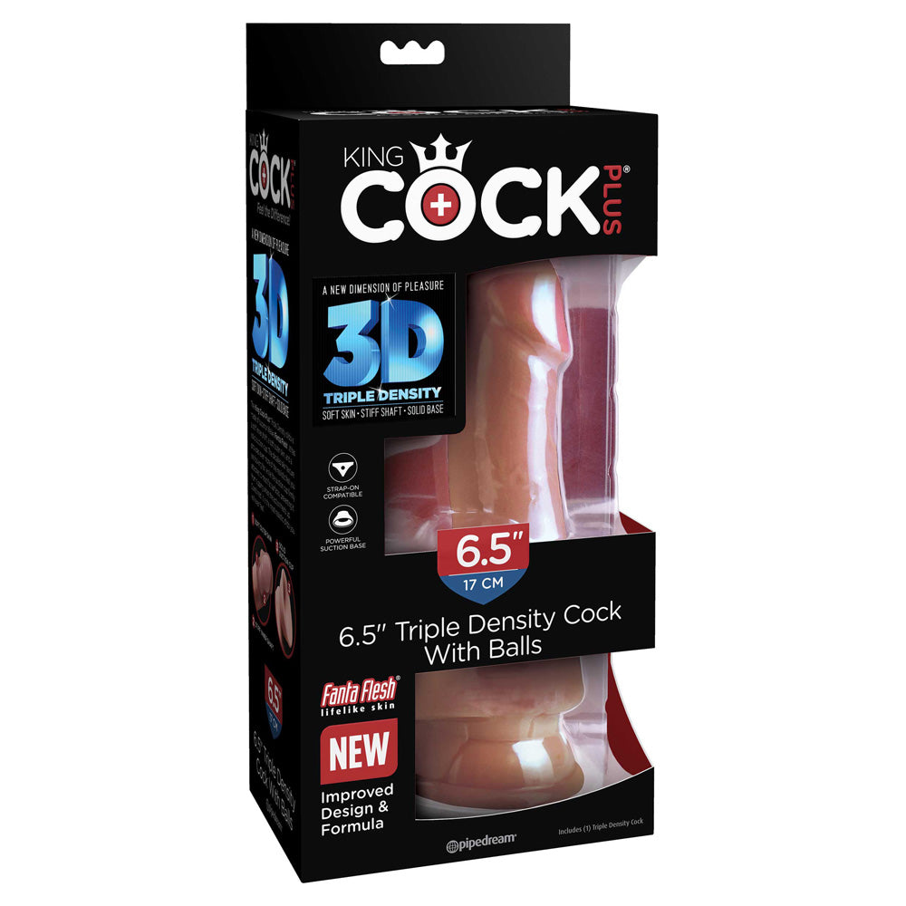 King Cock Plus 6.5&quot; Triple Density Cock With Balls Tan