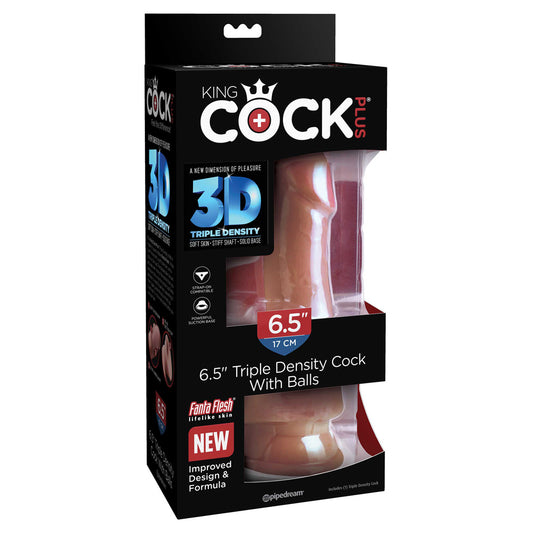 King Cock Plus 6.5&quot; Triple Density Cock With Balls Tan