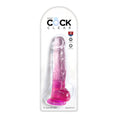 Load image into Gallery viewer, King Cock Clear 8" With Balls Pink
