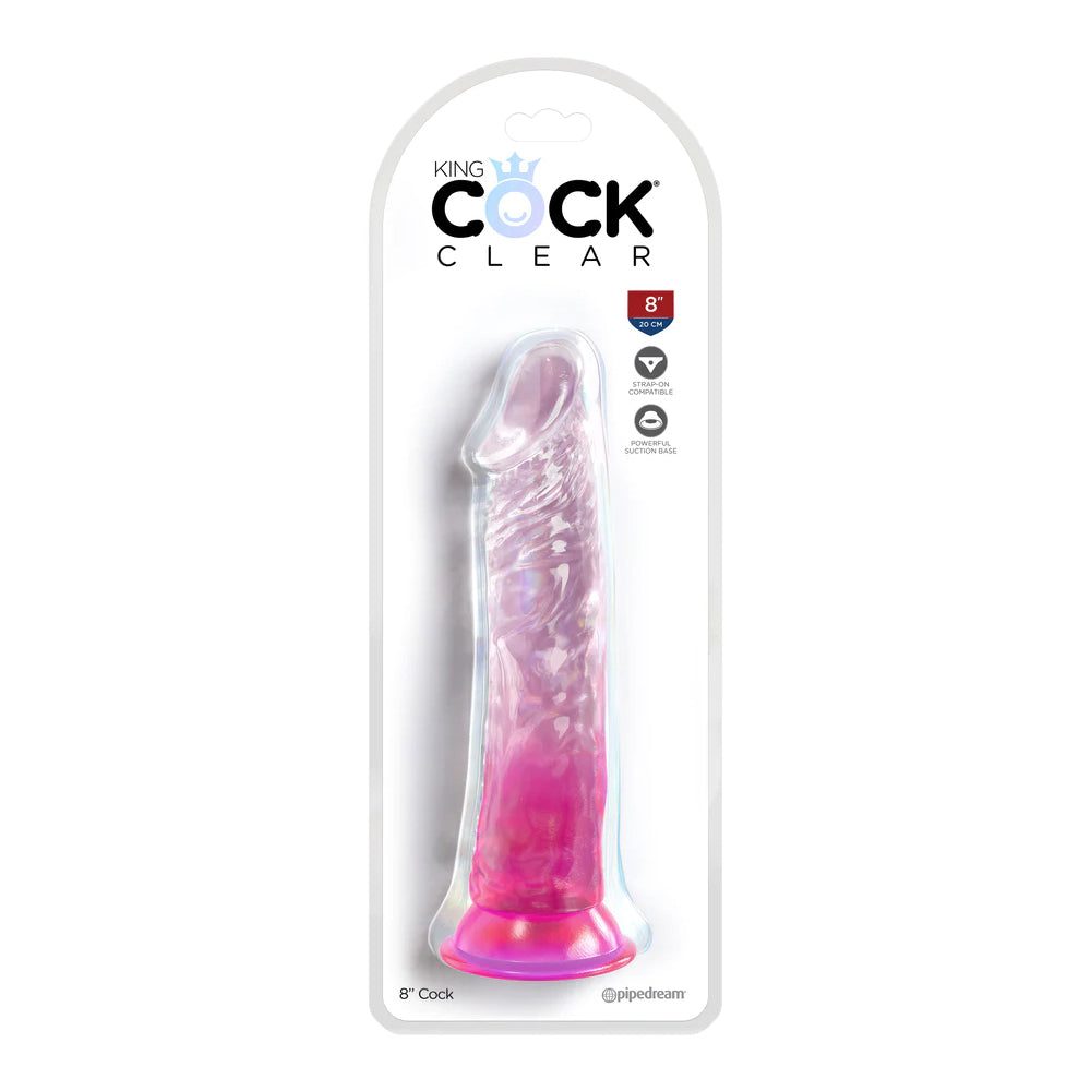 King Cock Clear 8&quot; Pink