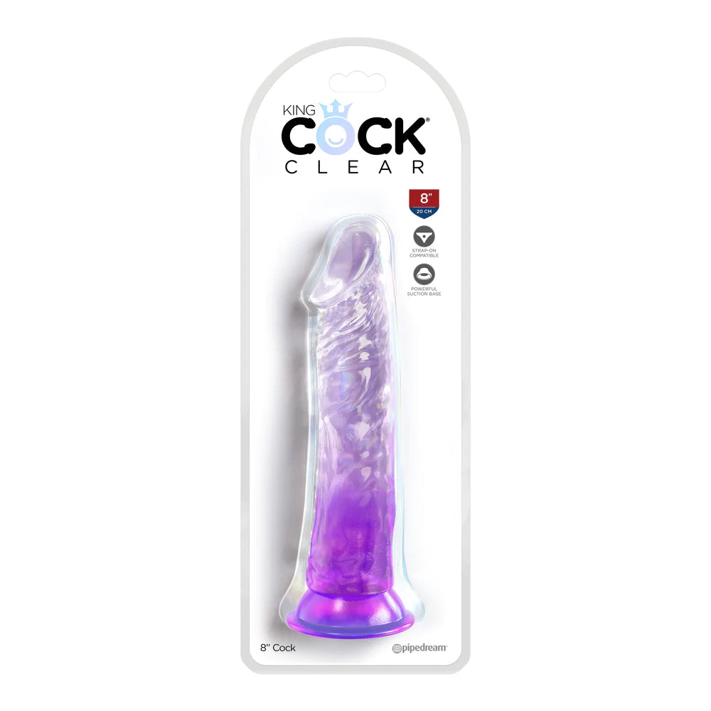 King Cock Clear 8&quot; Purple