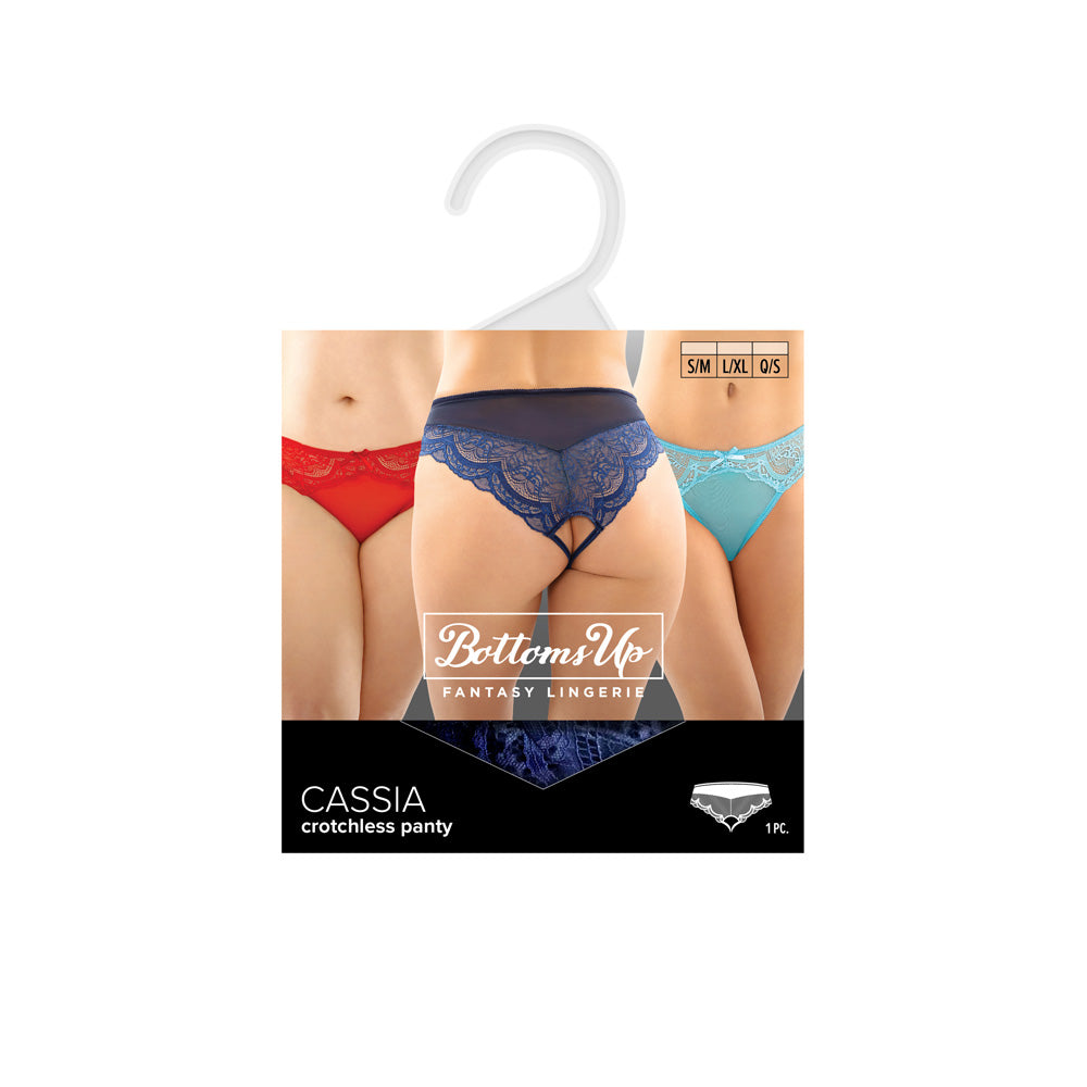 Cassia Crotchless Panty Navy Queen Size