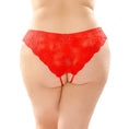 Load image into Gallery viewer, Poppy Crotchless Lace Panty Red Queen Size
