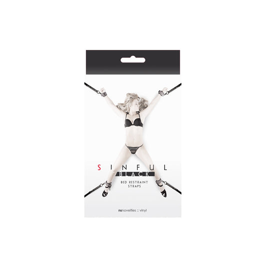 Sinful - Black - Bed Restraint Straps