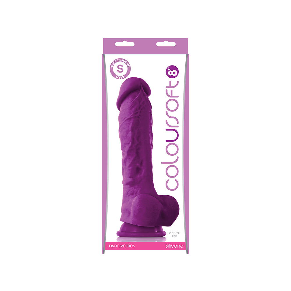 Colour-Soft 8&quot; Soft Dildo Purple