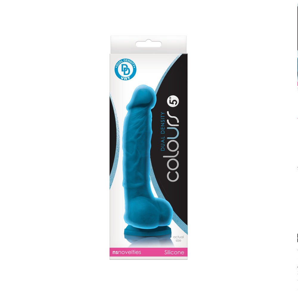 Colours Dual Density 5&quot; Dildo Blue