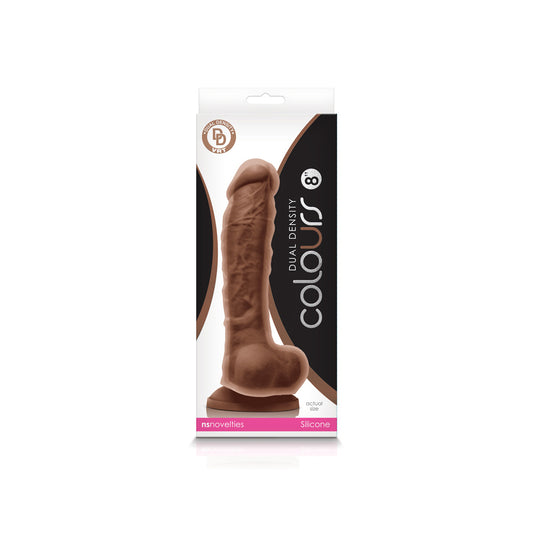 Colours Dual Density 8&quot; Dildo Brown