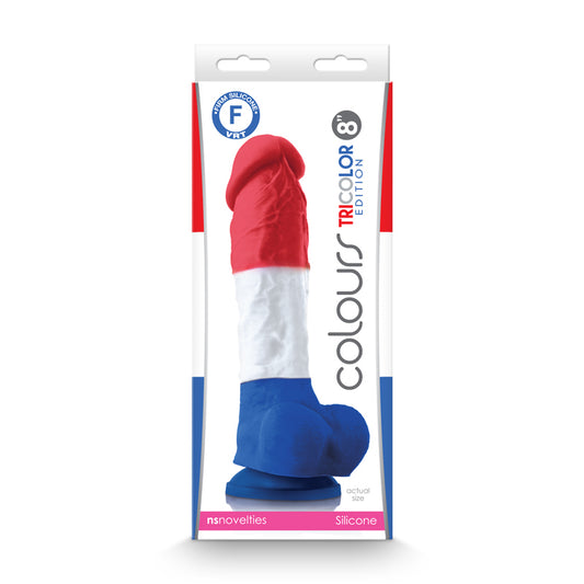 Colours Pleasures Tricolor 8&quot; Dildo