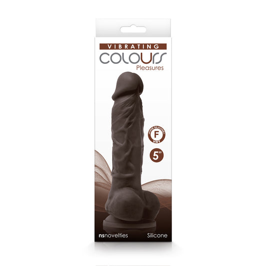 Colours Pleasures Vibrating 5&quot; Dildo Dark Brown