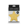 Load image into Gallery viewer, Pretty Pasties Glitter Stars Black/Gold 2 Pair
