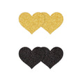 Load image into Gallery viewer, Pretty Pasties Glitter Hearts Black/Gold 2 Pair
