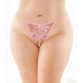 Load image into Gallery viewer, Calla Crotchless Lace Pearl Panty Light Pink Queen Size
