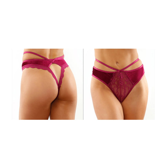 Kalina Velvet Cut-Out Thong With Keyhole Back L/Xl