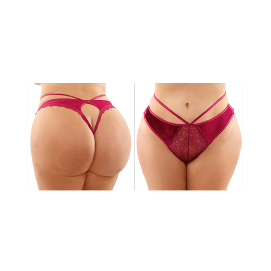 Kalina Velvet Cut-Out Thong With Keyhole Back Queen Size