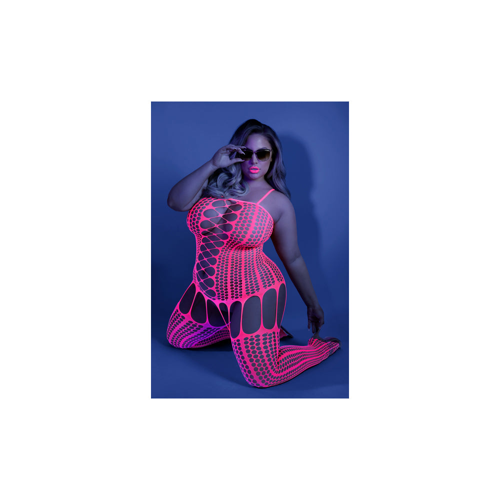 Hypnotic Bodystocking Queen Size Neon Pink