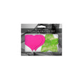 Load image into Gallery viewer, Fashion Pasties Set: Neon Pink Satin Heart Neon Green Lace Star
