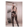 Load image into Gallery viewer, Cross Faded High Neck Crotchless Bodystocking
