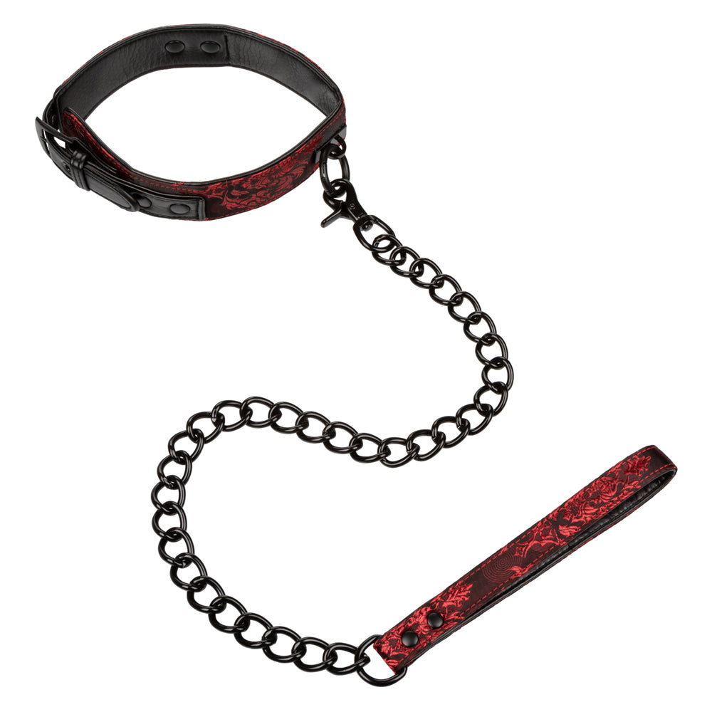 Scandal Collar With Leash Red