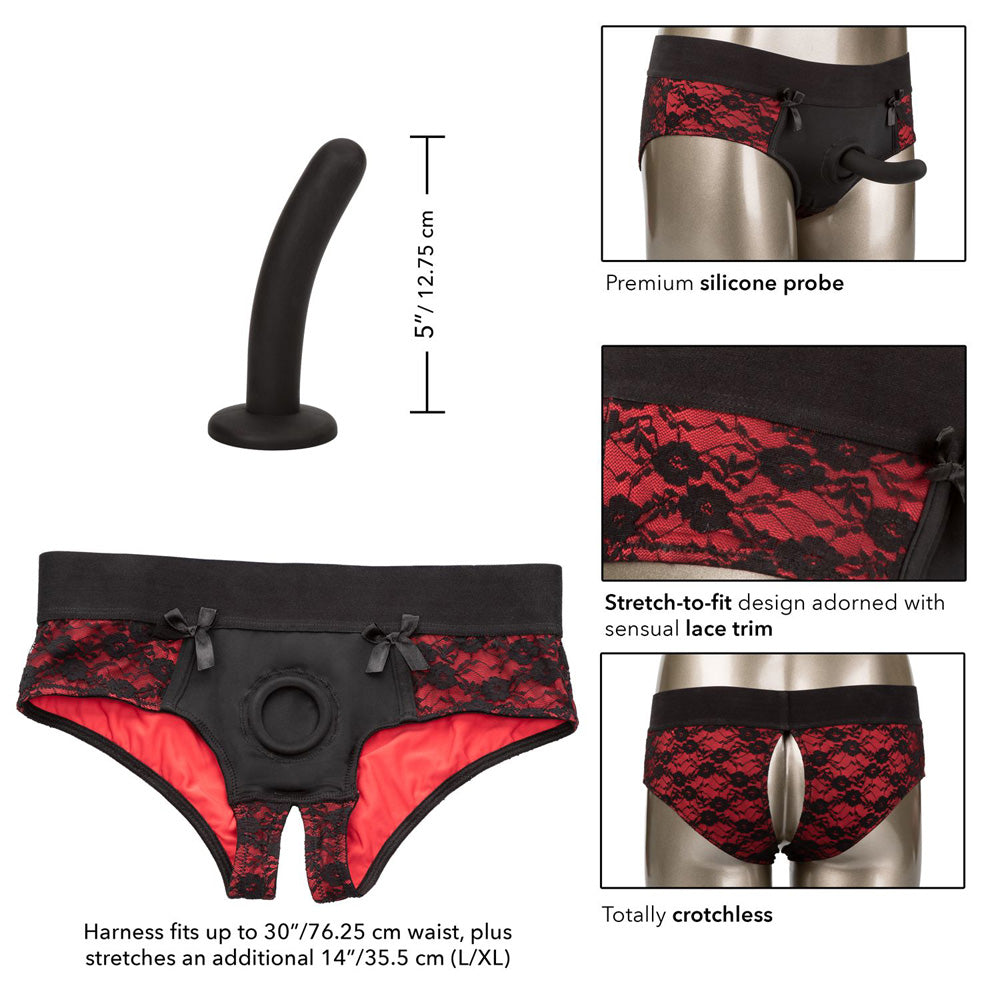 Scandal Crotchless Pegging Panty Set L/Xl