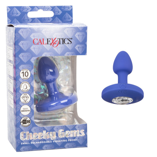 Cheeky Gems Small Rechargeable Vibrating Probe Blue