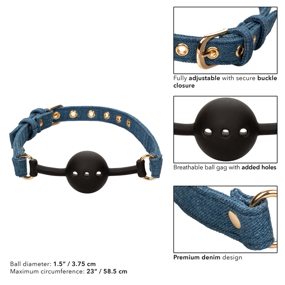 Ride &#39;Em Premium Denim Collection Ball Gag