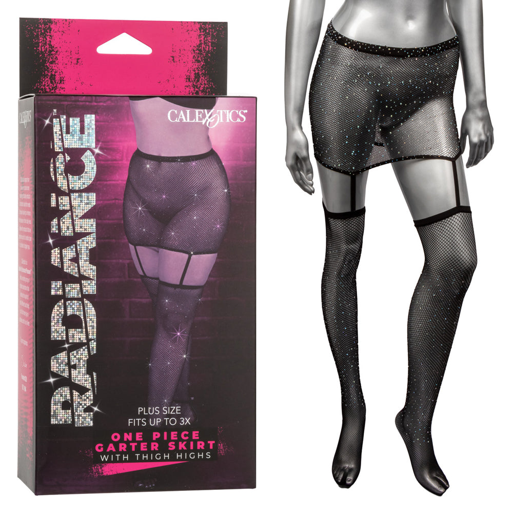 Radiance One Piece Plus Size Garter Skirt With Thigh Highs