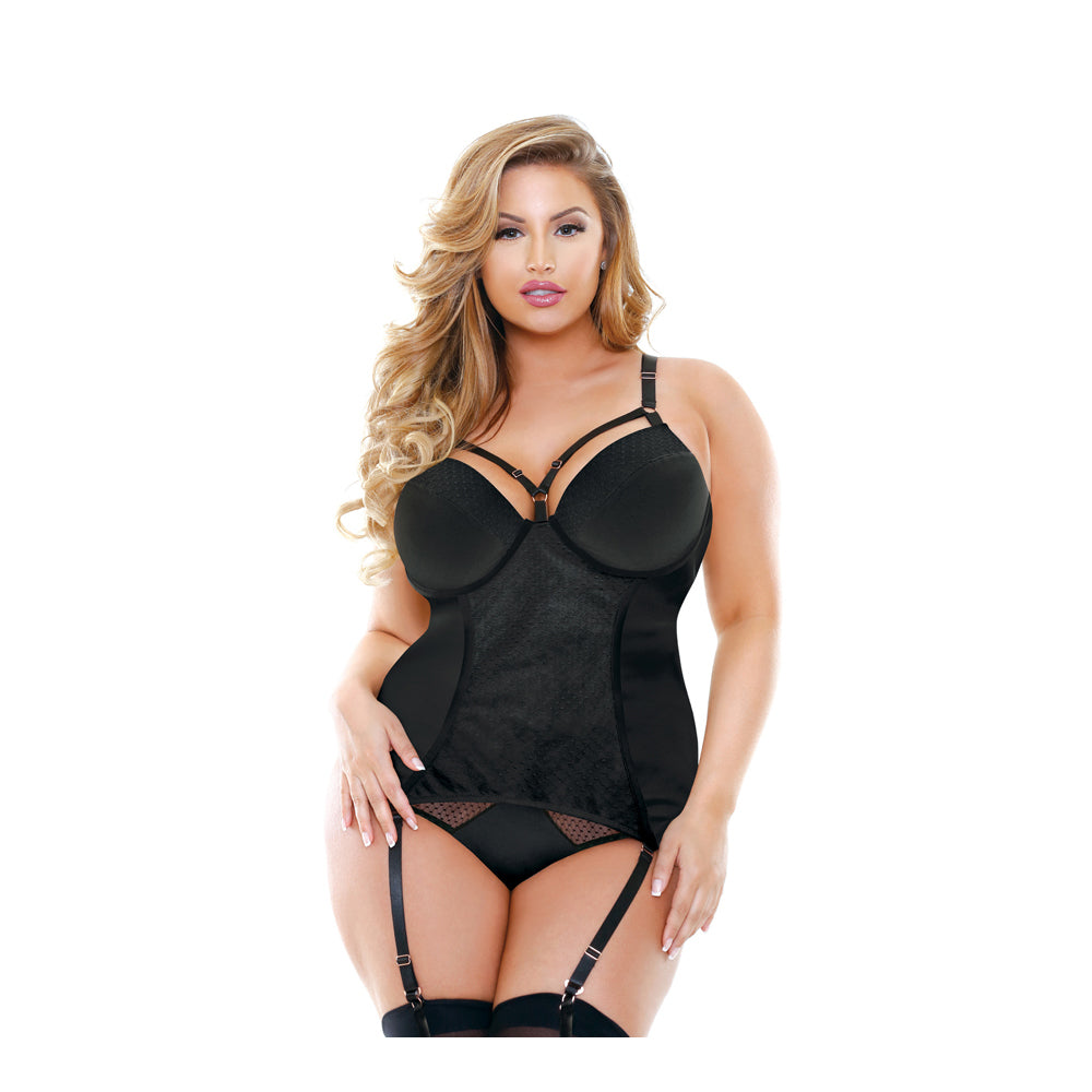 Odessa Molded Cup Bustier With Matching Panty Black - 3X/4X Boxed