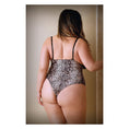 Load image into Gallery viewer, Lorena Animal Print & Lace Teddy With Snap Closure - 1X/2X Boxed
