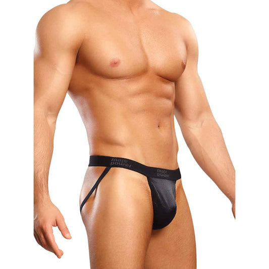 Satin Spandex Jock Black S/M