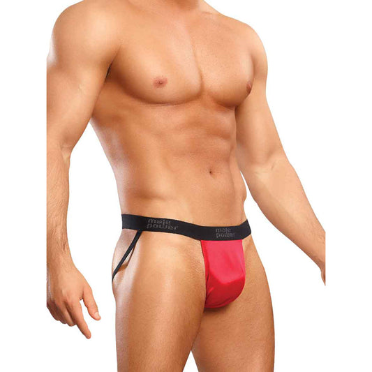 Satin Spandex Jock Red L/Xl