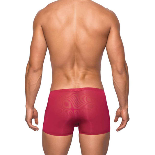 Seamless Sleek Short W/Sheer Pouch Wine M