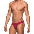 Load image into Gallery viewer, Seamless Sleek Thong W/Sheer Pouch Wine S/M
