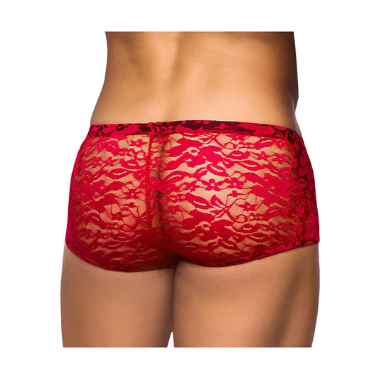 Stretch Lace Mini Short Red M