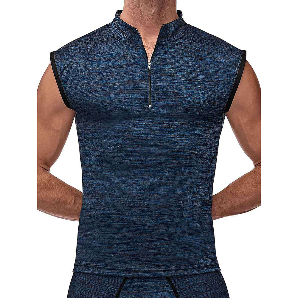 Peak Performance Zipper Muscle Tank Blue Large