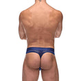 Load image into Gallery viewer, Diamond Mesh Bong Thong Navy S/M
