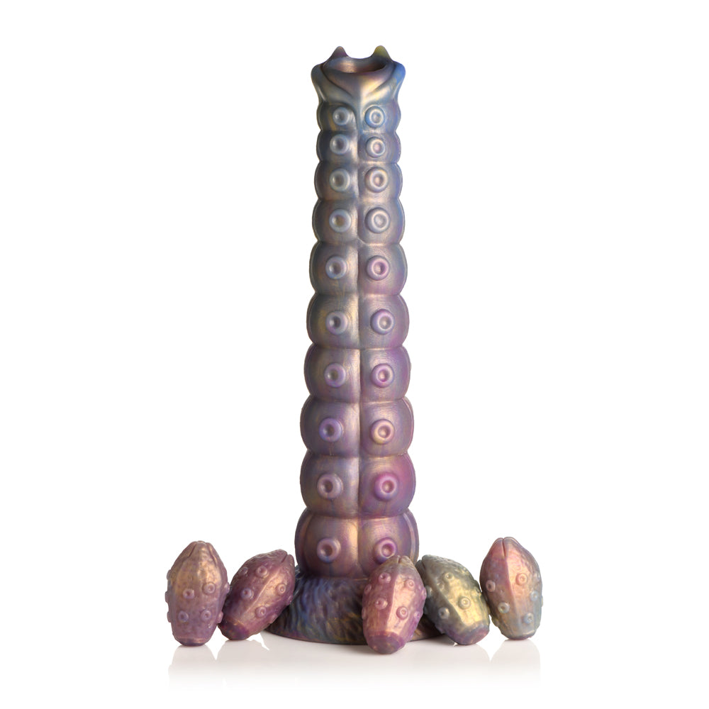 Creature Cocks Deep Invader Tentacle Ovipositor Silicone Dildo With Eggs