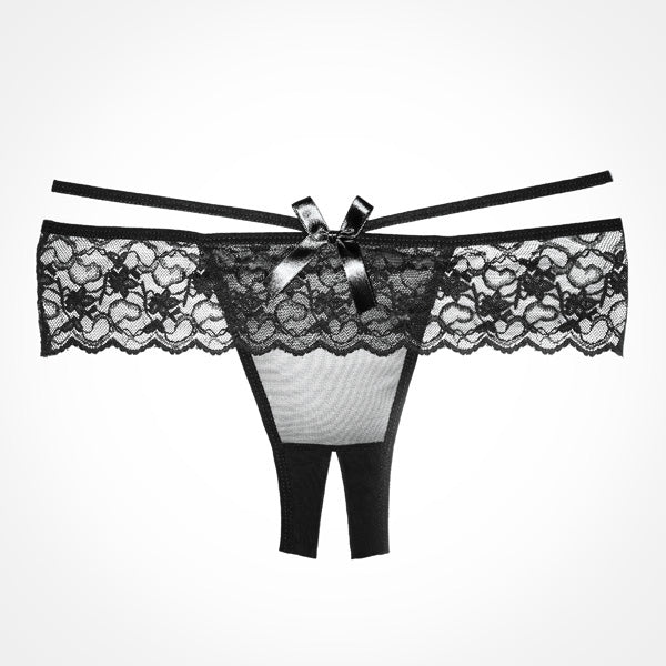 Angel Crotchless Panty One Size Black