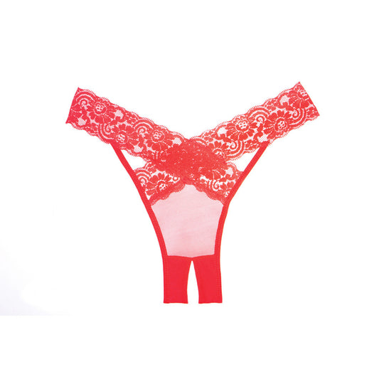 Adore Desire Panty Crotchless One Size Red